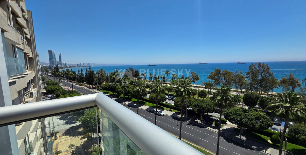 Three Bedroom Furnished Apartment for Rent in Limassol with Full Sea View in the Town Centre