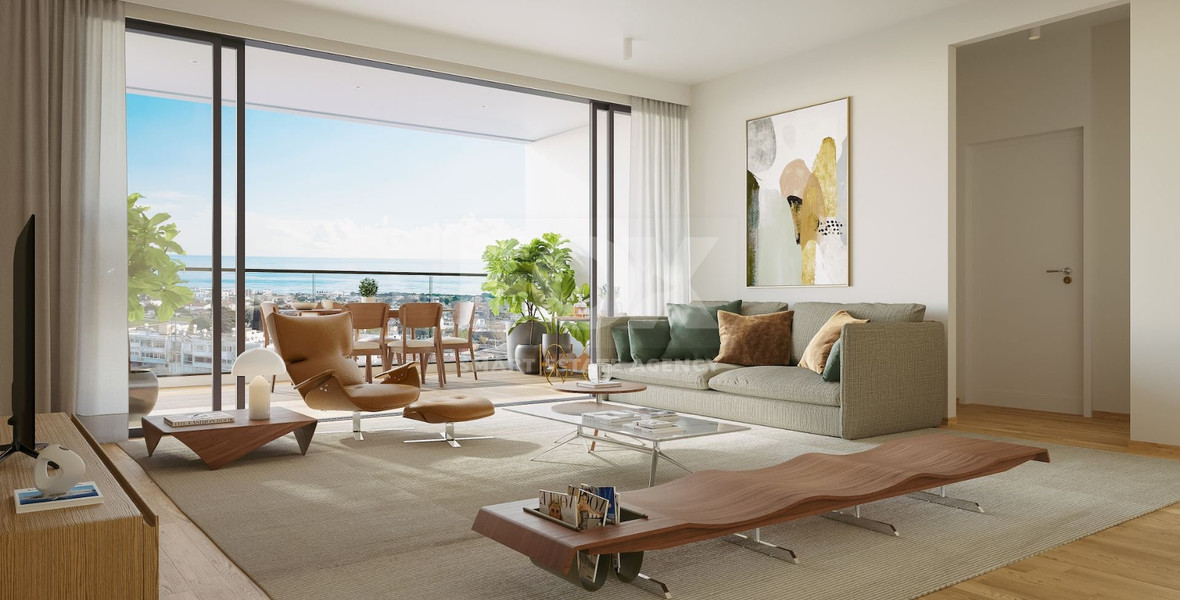 One bedroom apartment for sale on the second floor of a luxury development in Paphos center