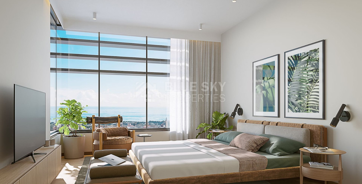 One bedroom apartment for sale on the second floor of a luxury development in Paphos center