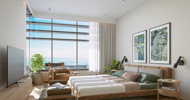 One bedroom apartment for sale on the second floor of a luxury development in Paphos center