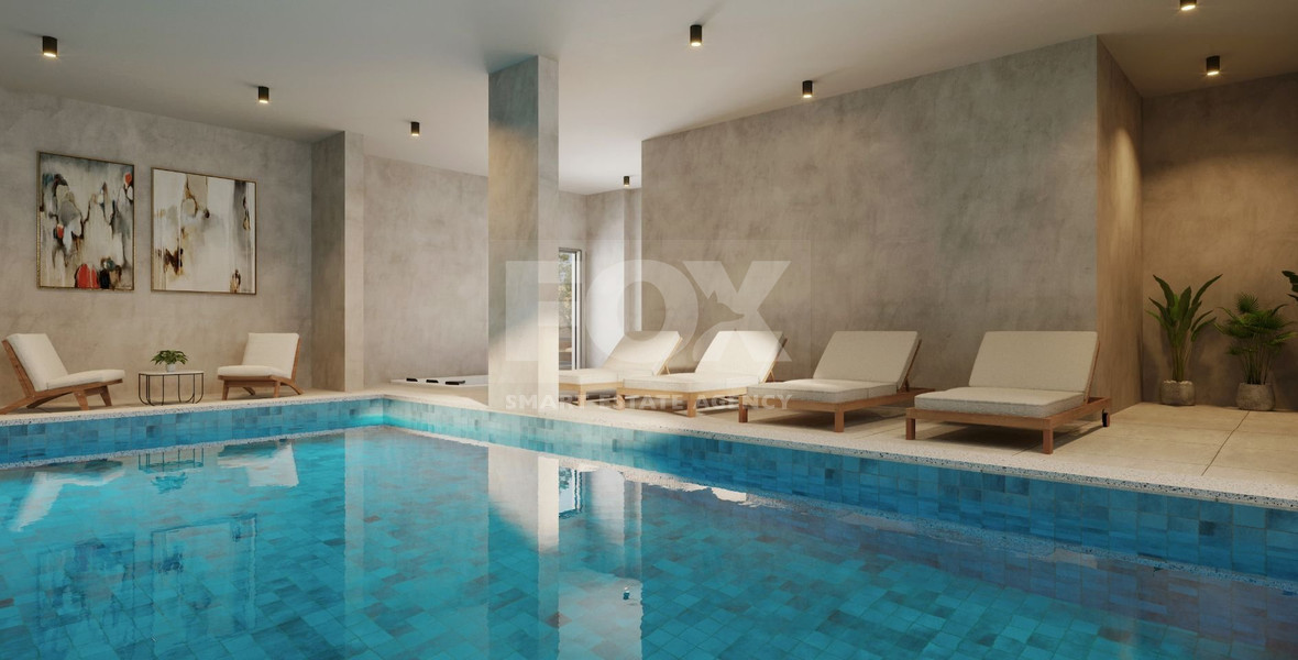 One bedroom apartment for sale on the second floor of a luxury development in Paphos center