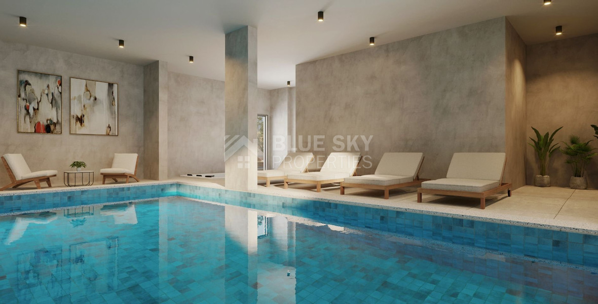 One bedroom apartment for sale on the second floor of a luxury development in Paphos center