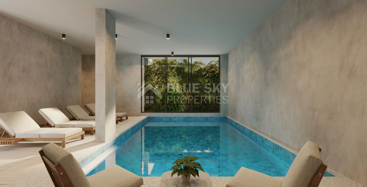 One bedroom apartment for sale on the second floor of a luxury development in Paphos center