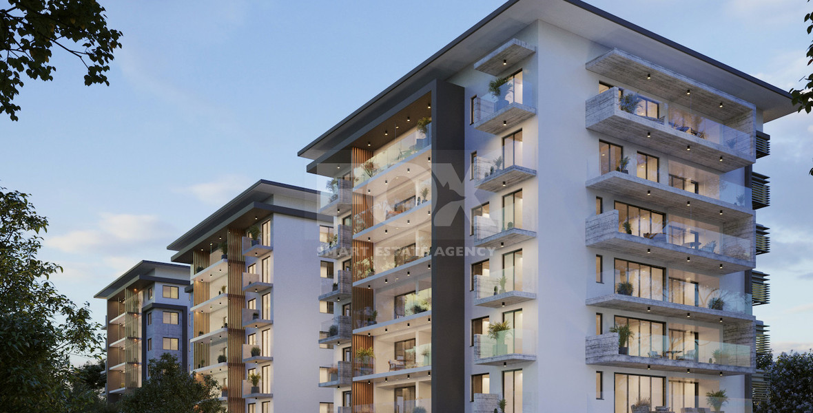 One bedroom apartment for sale on the second floor of a luxury development in Paphos center