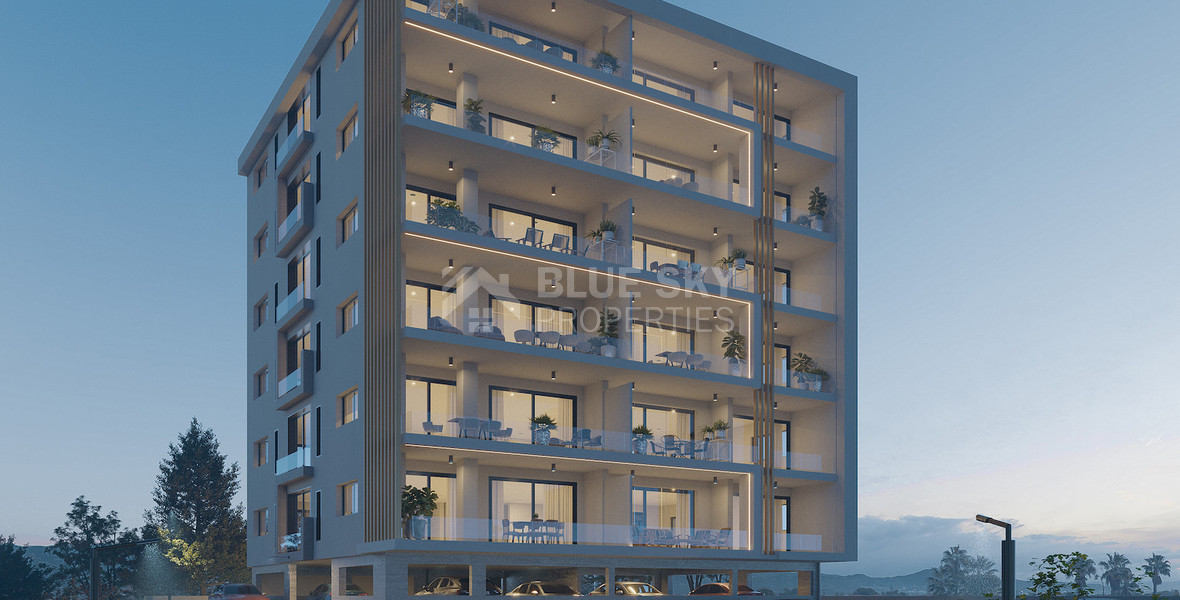 One bedroom apartment for sale on the second floor of a luxury development in Paphos center