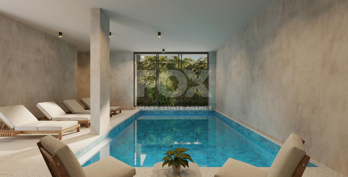 One bedroom apartment for sale on the second floor of a luxury development in Paphos center