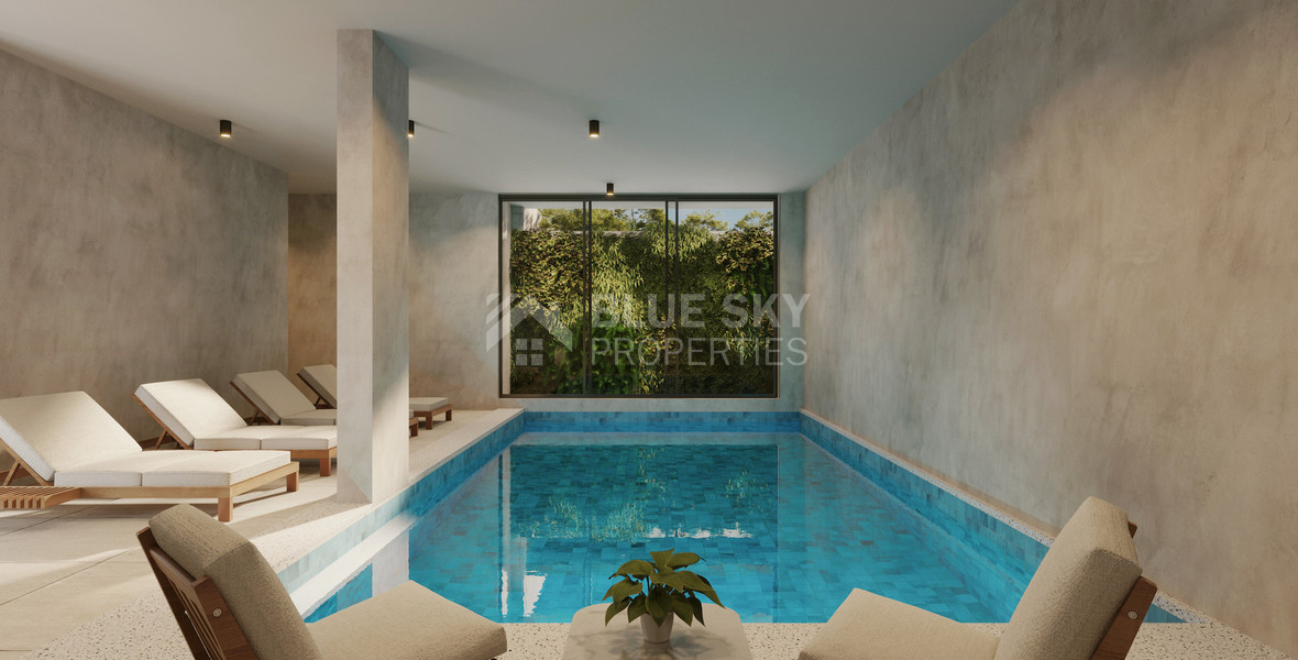 One bedroom apartment for sale on the second floor of a luxury development in Paphos center