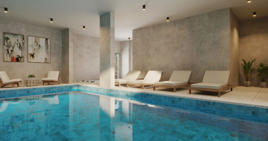 One bedroom apartment for sale on the second floor of a luxury development in Paphos center