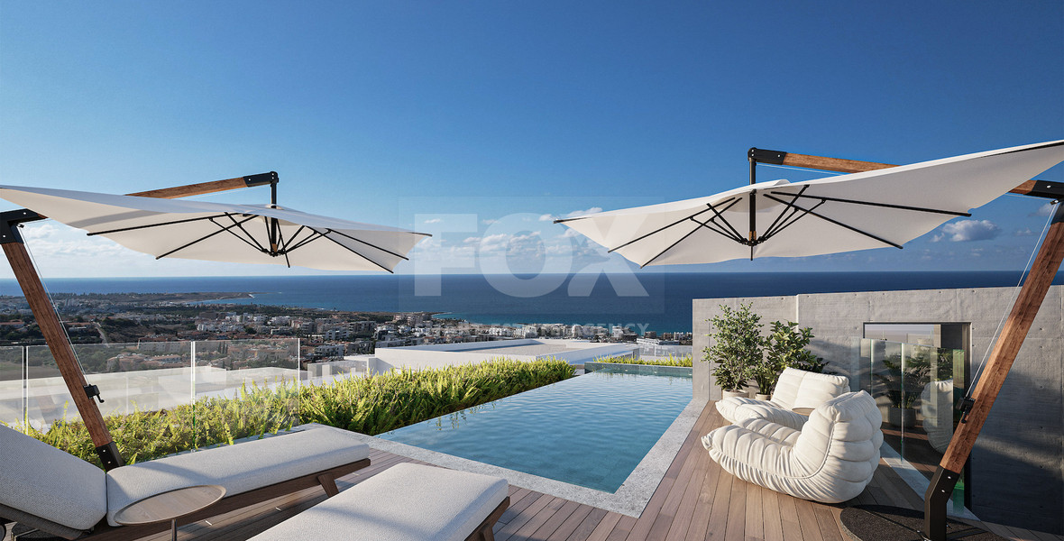 Studio luxury apartment on third floor in a luxury Development in Chloraka area of Paphos
