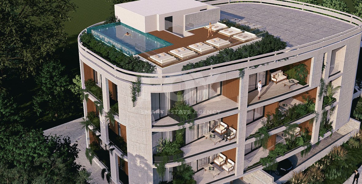 Studio luxury apartment on third floor in a luxury Development in Chloraka area of Paphos