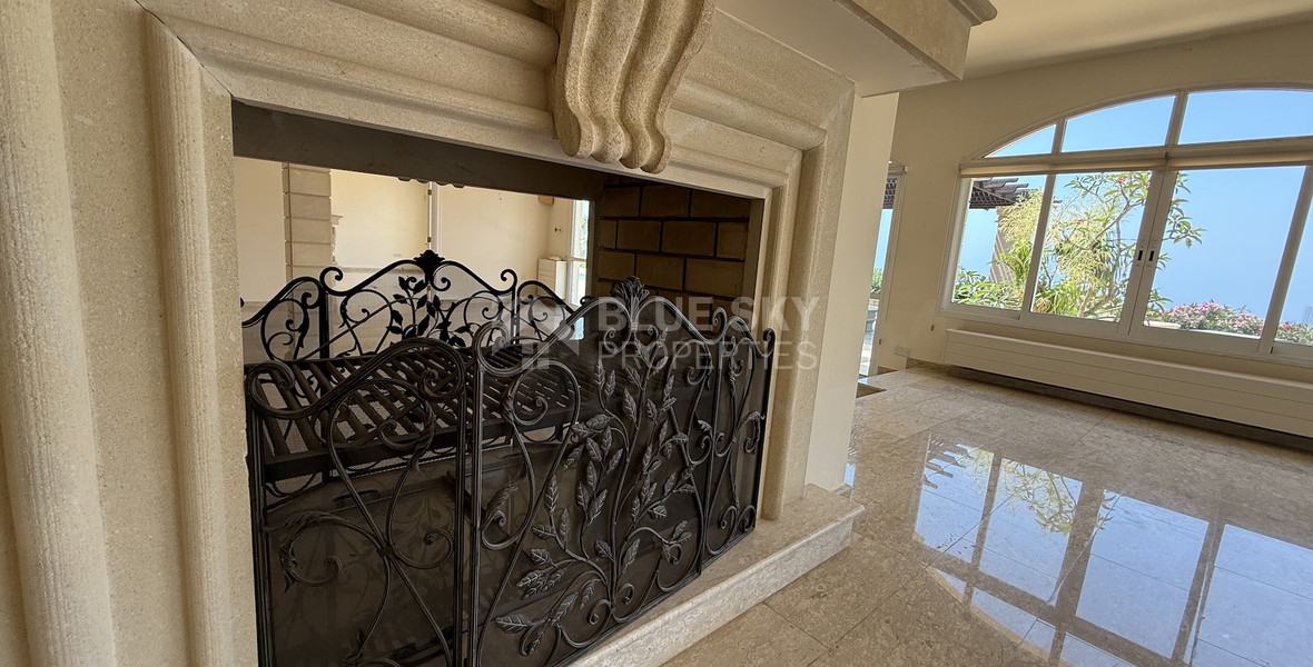 sale: large villa on 4,929 sqm of land in Agios Tychonas with panoramic unobstructed sea views- private road and drive in.