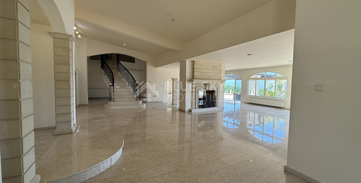 sale: large villa on 4,929 sqm of land in Agios Tychonas with panoramic unobstructed sea views- private road and drive in.