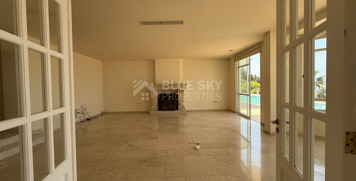 sale: large villa on 4,929 sqm of land in Agios Tychonas with panoramic unobstructed sea views- private road and drive in.