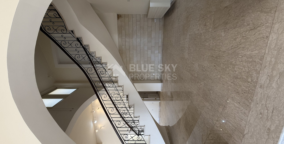sale: large villa on 4,929 sqm of land in Agios Tychonas with panoramic unobstructed sea views- private road and drive in.