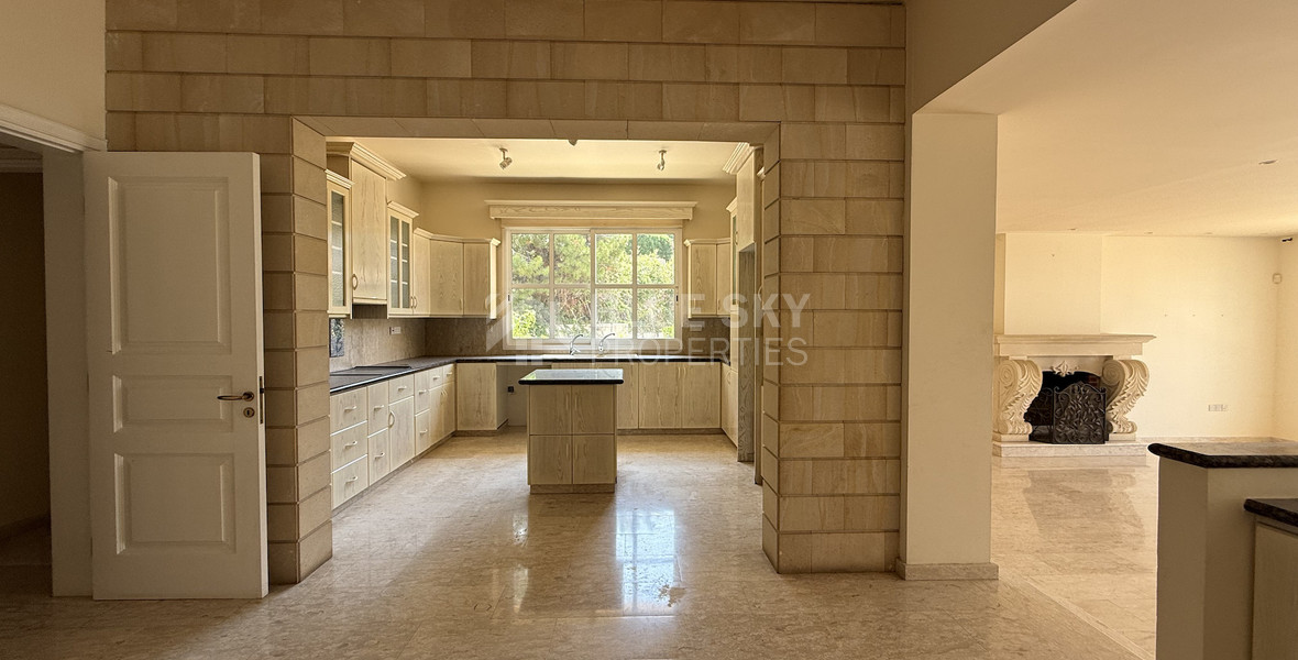 sale: large villa on 4,929 sqm of land in Agios Tychonas with panoramic unobstructed sea views- private road and drive in.
