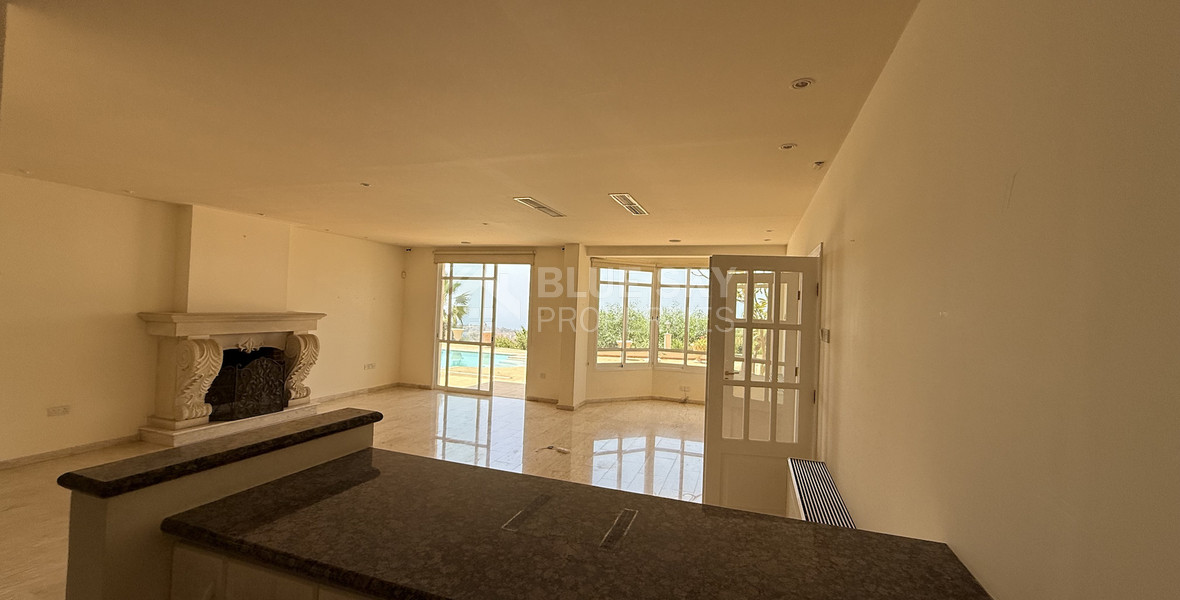 sale: large villa on 4,929 sqm of land in Agios Tychonas with panoramic unobstructed sea views- private road and drive in.