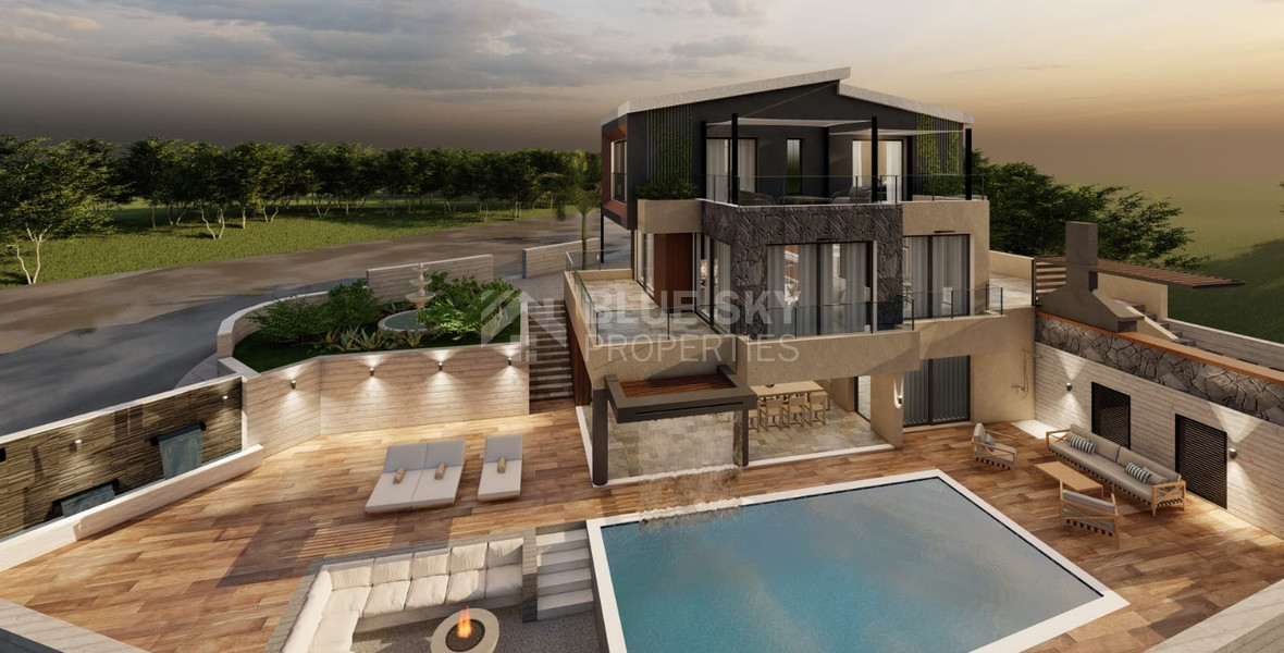 An Exceptional  five bedroom Villa in Konia–Anavargos, Paphos for sale , Privacy, views, and resort-style living — all in one address.