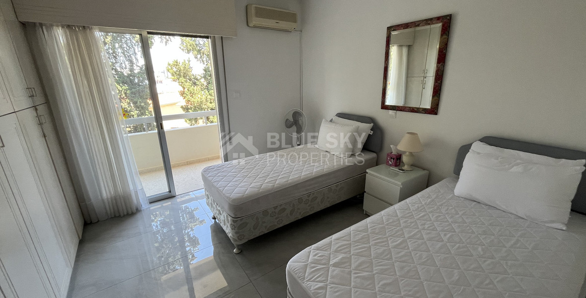 For Rent Bright Furnished 3-Bed Apartment near Sea Front in Agios Athanasios