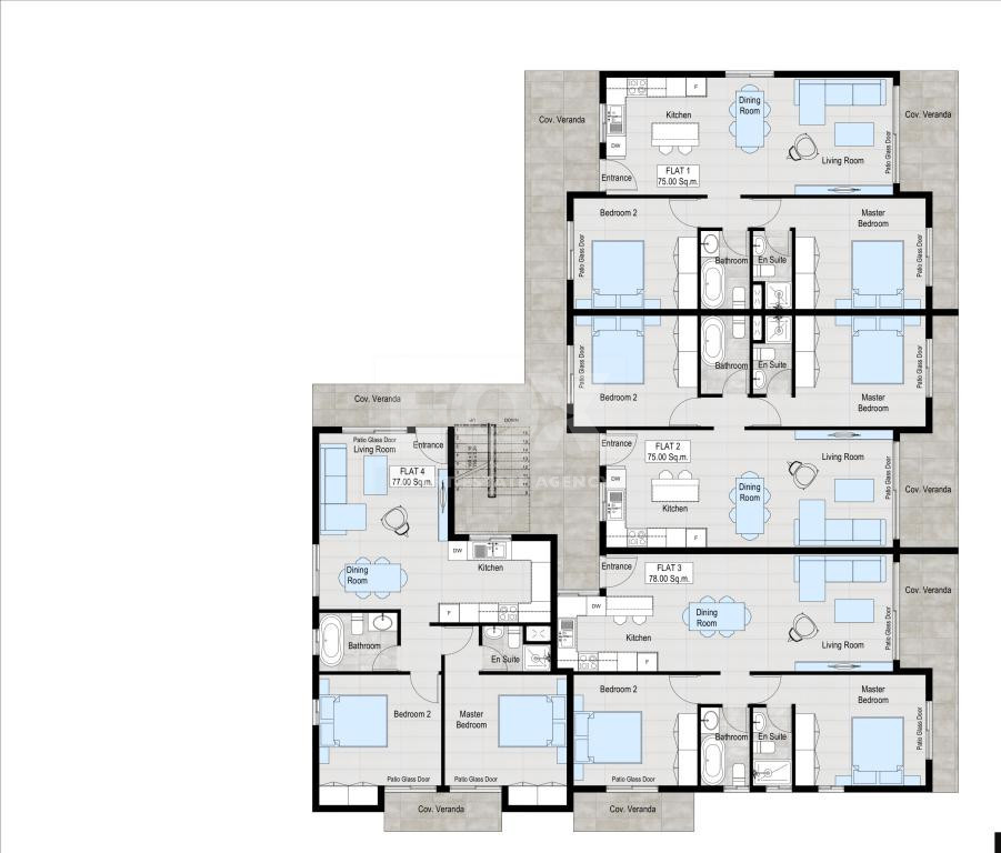 Stylish one Bedroom  Apartments for Sale in Paphos on second floor