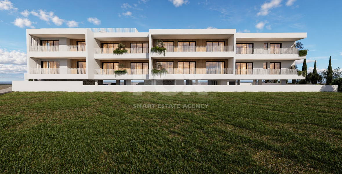 Modern Two Bedroom Apartment for Sale in Kissonerga, Paphos with Communal Swimming Pool