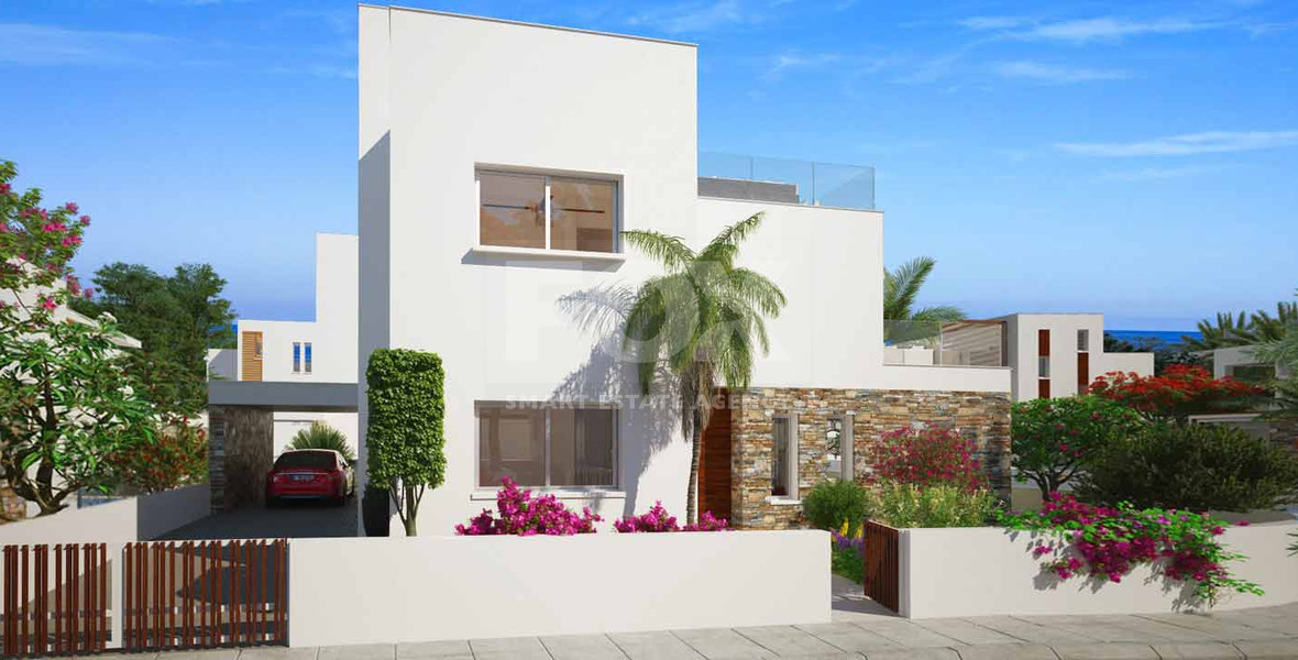 Luxury four Bedroom Seaside Villa for Sale in Paphos, Private Pool & Roof Garden