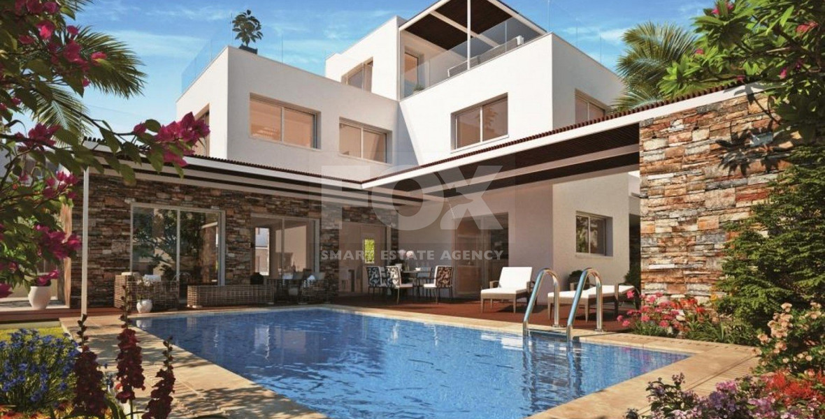 Modern Four Bedroom Seaside Villa for Sale in Paphos with Roof Garden & Pool