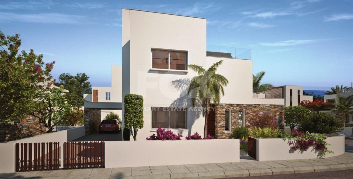 Modern Four Bedroom Seaside Villa for Sale in Paphos with Roof Garden & Pool