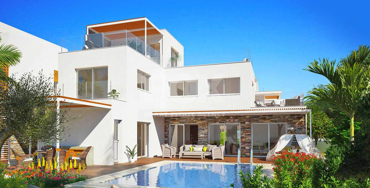 Exclusive four Bedroom Beachside Villa for Sale in Paphos with Private Pool & Roof Gardens