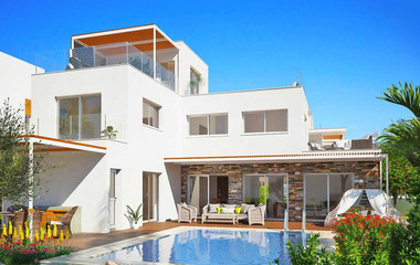 Exclusive four Bedroom Beachside Villa for Sale in Paphos with Private Pool & Roof Gardens