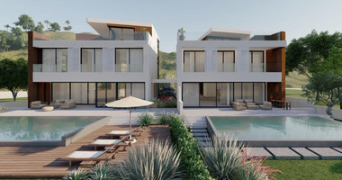 Rare Beachfront Opportunity : Prime Plot with Plans for two Luxury Villas in Kissonerga