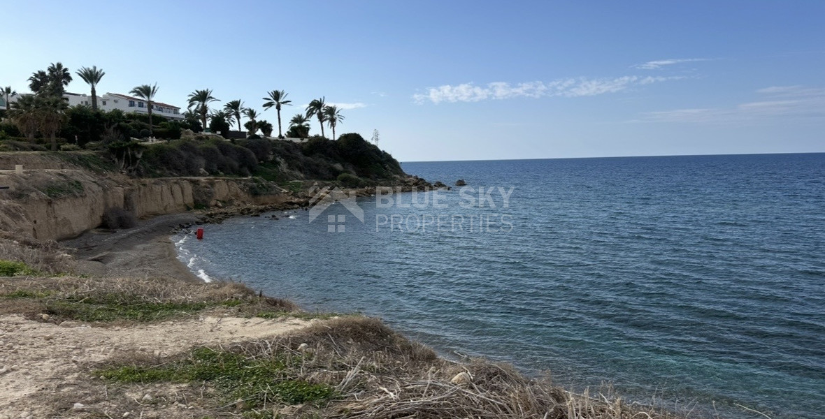 Rare Beachfront Opportunity : Prime Plot with Plans for two Luxury Villas in Kissonerga