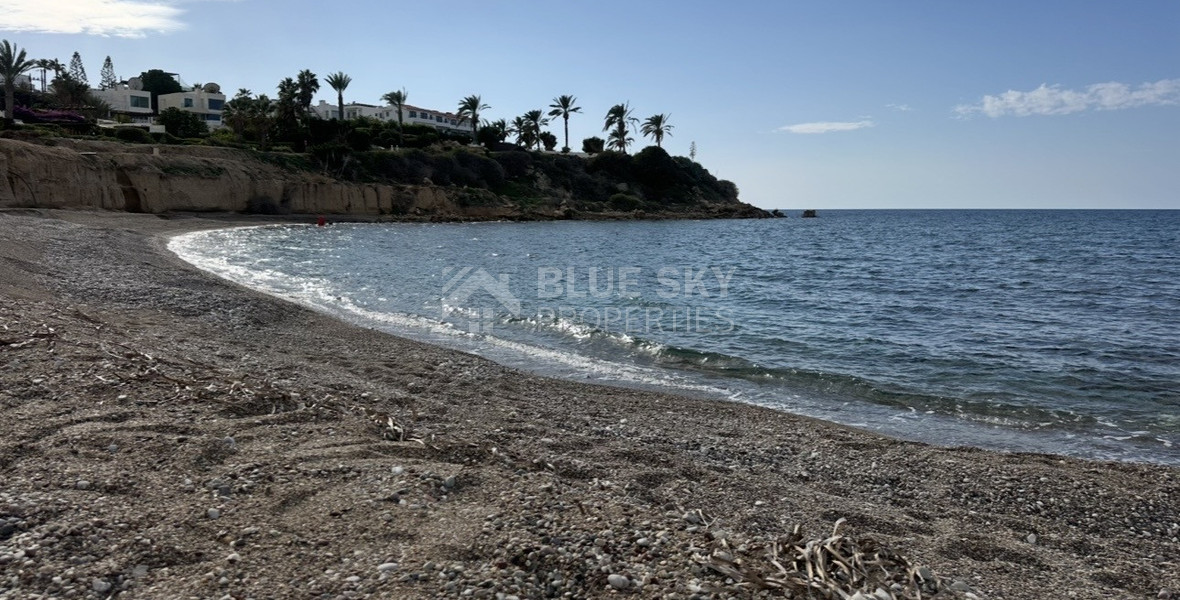 Rare Beachfront Opportunity : Prime Plot with Plans for two Luxury Villas in Kissonerga