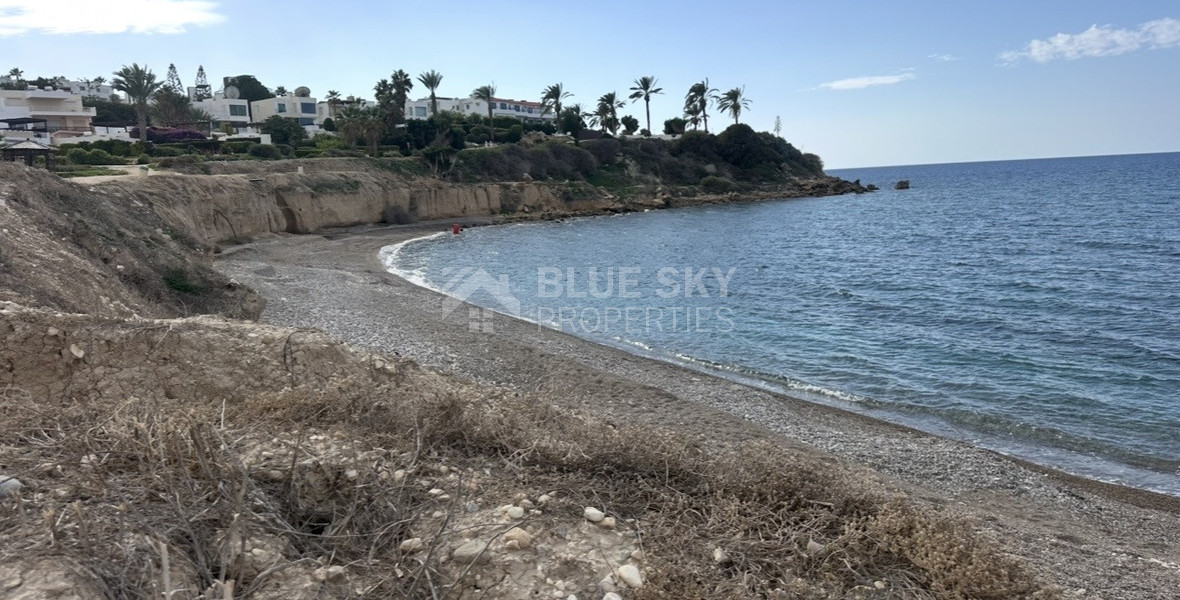 Rare Beachfront Opportunity : Prime Plot with Plans for two Luxury Villas in Kissonerga