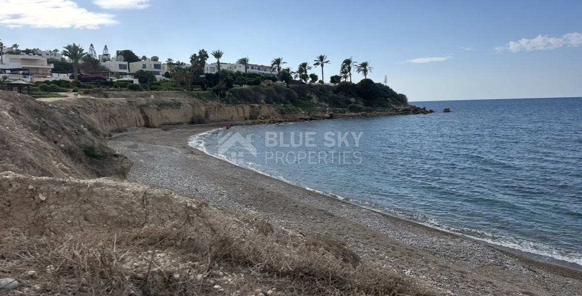 Rare Beachfront Opportunity : Prime Plot with Plans for two Luxury Villas in Kissonerga
