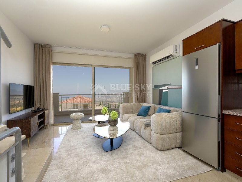 Ground floor one bedroom two level apartment with private roof garden, spacious verandas, in Drousia , Paphos
