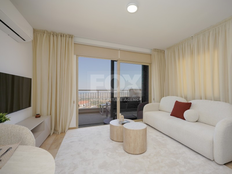 Ground floor one bedroom two level apartment with private roof garden, spacious verandas, in Drousia , Paphos