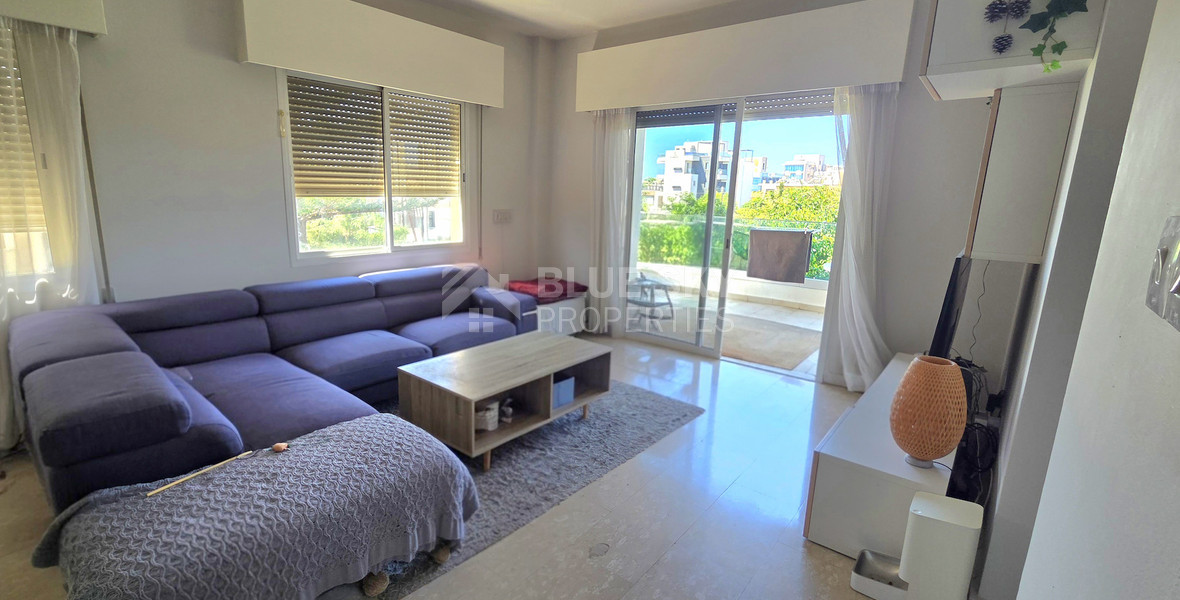 Fully Furnished Two Bedroom Apartment near the sea for Rent in Germasogeia Tourist Area | 90m² with Balcony & Elevator