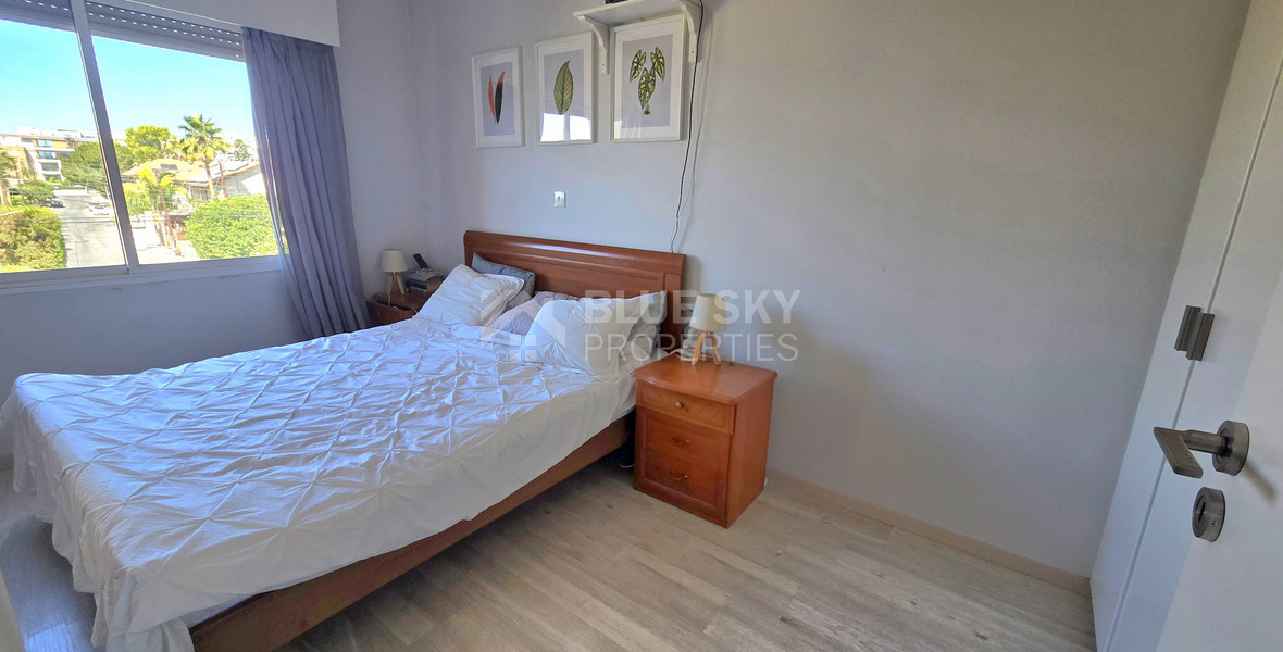 Fully Furnished Two Bedroom Apartment near the sea for Rent in Germasogeia Tourist Area | 90m² with Balcony & Elevator