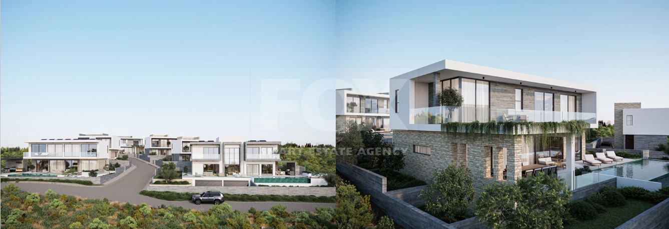 Exclusive four bedroom luxury villa in Tala, Paphos featuring sea views, underfloor heating, VRF system, Class A energy efficiency, private plot, and optional private pool.