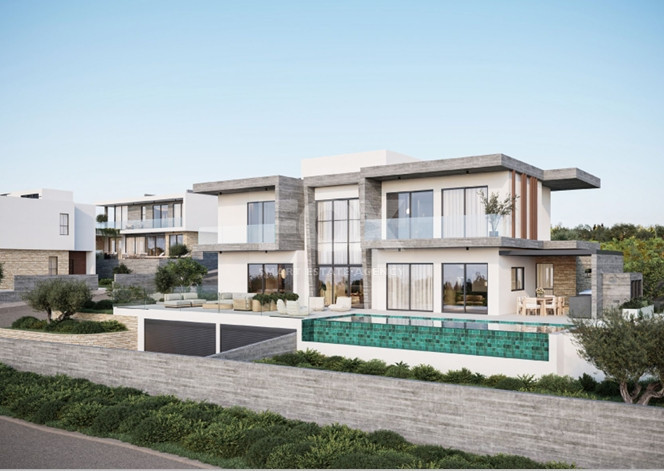 Exclusive four bedroom luxury villa in Tala, Paphos featuring sea views, underfloor heating, VRF system, Class A energy efficiency, private plot, and optional private pool.
