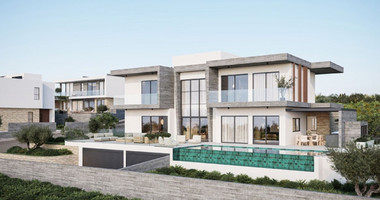 Exclusive four bedroom luxury villa in Tala, Paphos featuring sea views, underfloor heating, VRF system, Class A energy efficiency, private plot, and optional private pool.