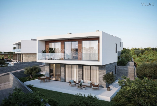 Exclusive four bedroom luxury villa in Tala, Paphos featuring sea views, underfloor heating, VRF system, Class A energy efficiency, private plot, and optional private pool.