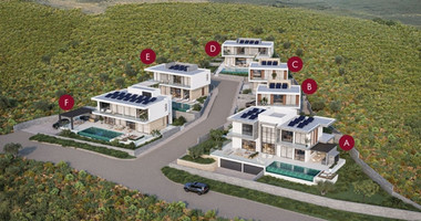 Exclusive four bedroom luxury villa in Tala, Paphos featuring sea views, underfloor heating, VRF system, Class A energy efficiency, private plot, and optional private pool.
