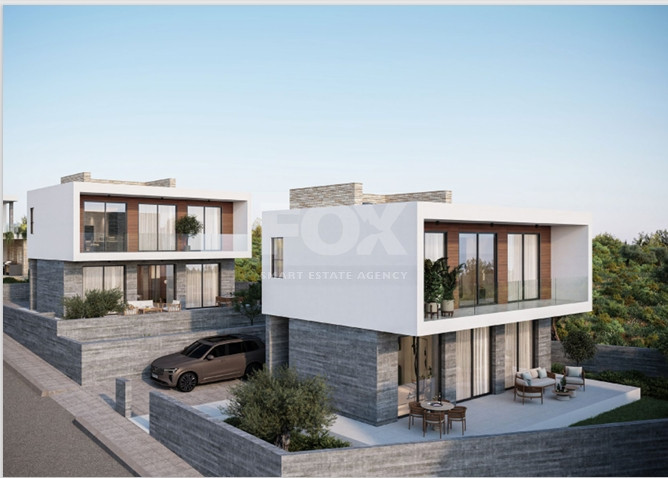 Exclusive four bedroom luxury villa in Tala, Paphos featuring sea views, underfloor heating, VRF system, Class A energy efficiency, private plot, and optional private pool.