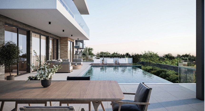 Exclusive four bedroom luxury villa in Tala, Paphos featuring sea views, underfloor heating, VRF system, Class A energy efficiency, private plot, and optional private pool.