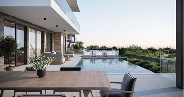 Exclusive four bedroom luxury villa in Tala, Paphos featuring sea views, underfloor heating, VRF system, Class A energy efficiency, private plot, and optional private pool.