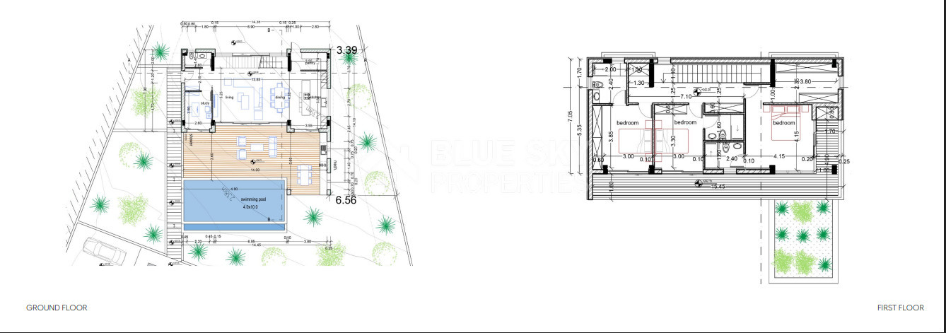 Exclusive four bedroom luxury villa in Tala, Paphos featuring sea views, underfloor heating, VRF system, Class A energy efficiency, private plot, and optional private pool.