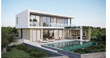 Exclusive four bedroom luxury villa in Tala, Paphos featuring sea views, underfloor heating, VRF system, Class A energy efficiency, private plot, and optional private pool.