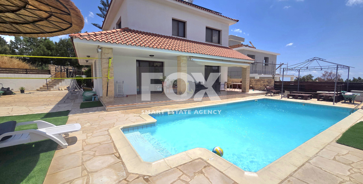 Energy-Efficient Four-Bedroom House for Rent in Souni, Limassol | Solar Panels & Private Swimming Pool