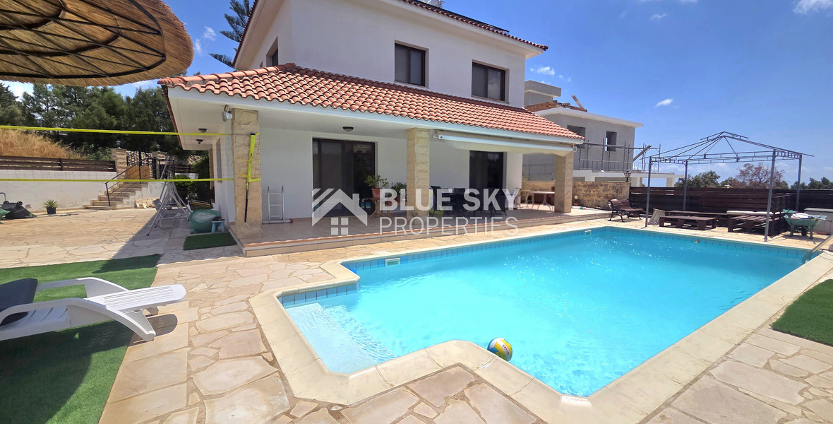 Energy-Efficient Four-Bedroom House for Rent in Souni, Limassol | Solar Panels & Private Swimming Pool